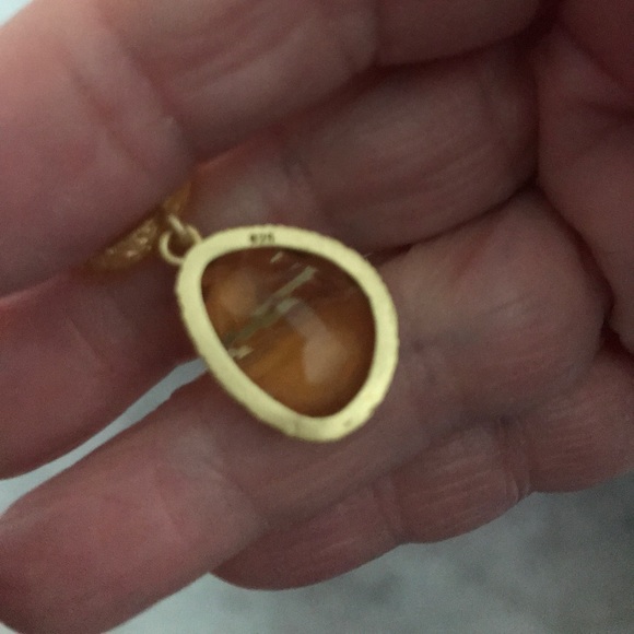 NEW Citrine 925 Silver w/Gold Plating  Earrings - Picture 3 of 3